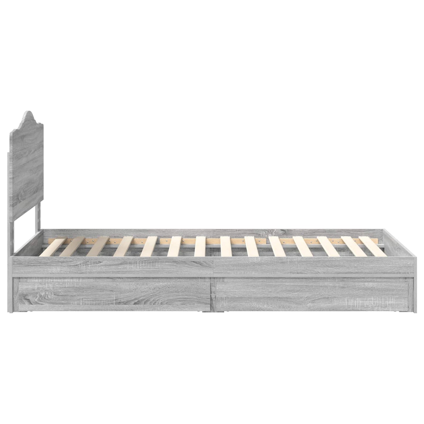 Letto con Contenitore con testiera Grigio Sonoma 90 x 190 cm | homemem39