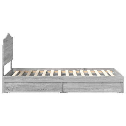 Letto con Contenitore con testiera Grigio Sonoma 90 x 190 cm | homemem39