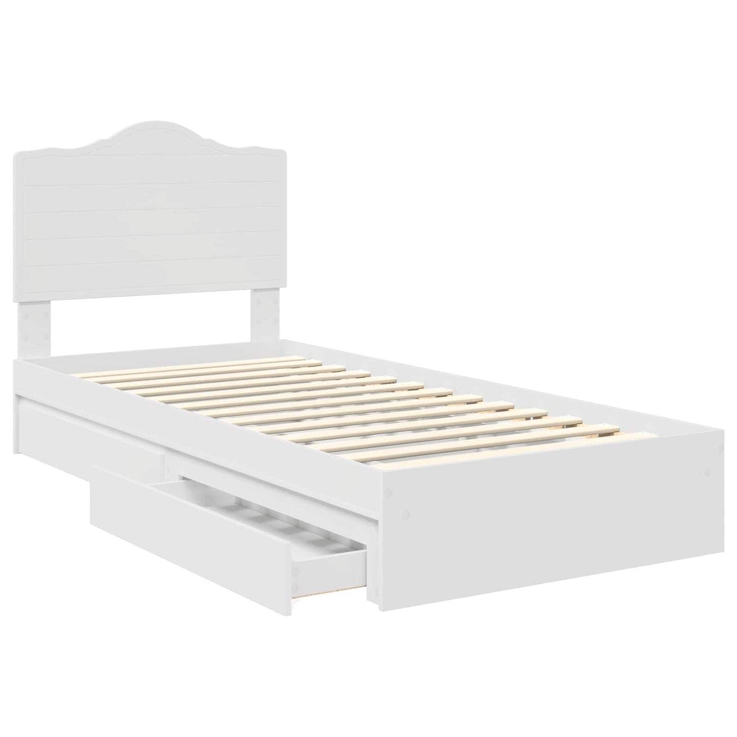 Letto con Contenitore Bianco 70 x 190 cm Legno multistrato | homemem39