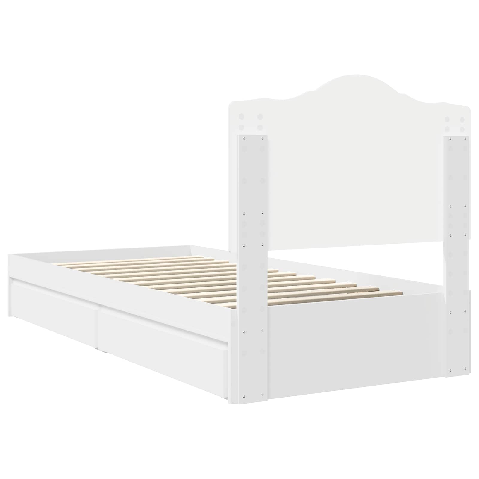 Letto con Contenitore Bianco 70 x 190 cm Legno multistrato | homemem39