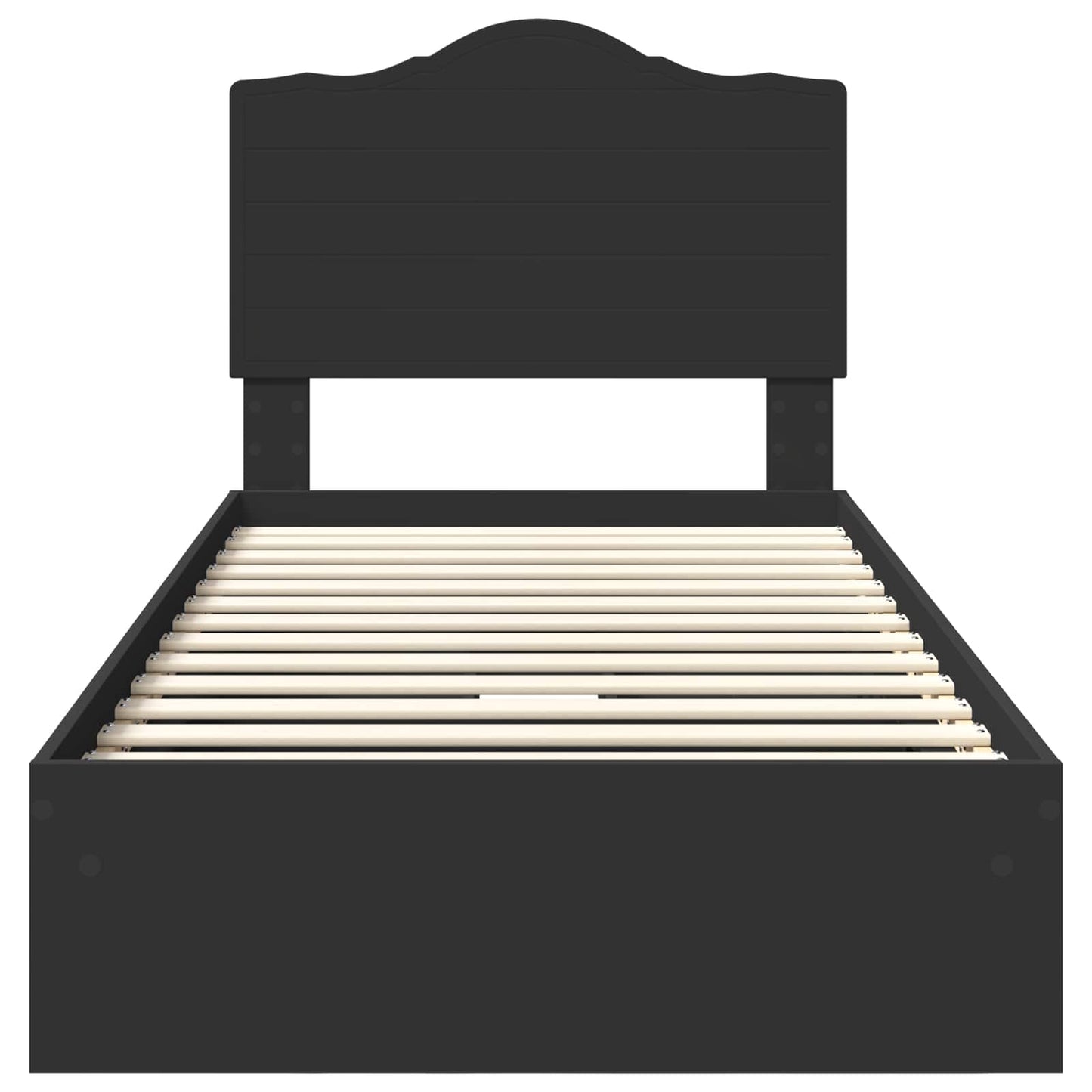 Letto con Contenitore Nero 70 x 190 cm Legno multistrato | homemem39