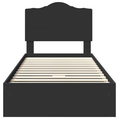 Letto con Contenitore Nero 70 x 190 cm Legno multistrato | homemem39