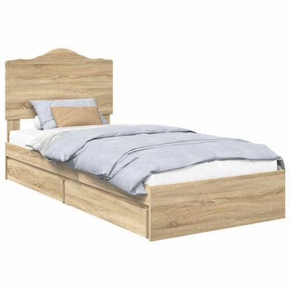 Letto con Contenitore con cassetto Rovere Sonoma 70 x 190 cm | homemem39