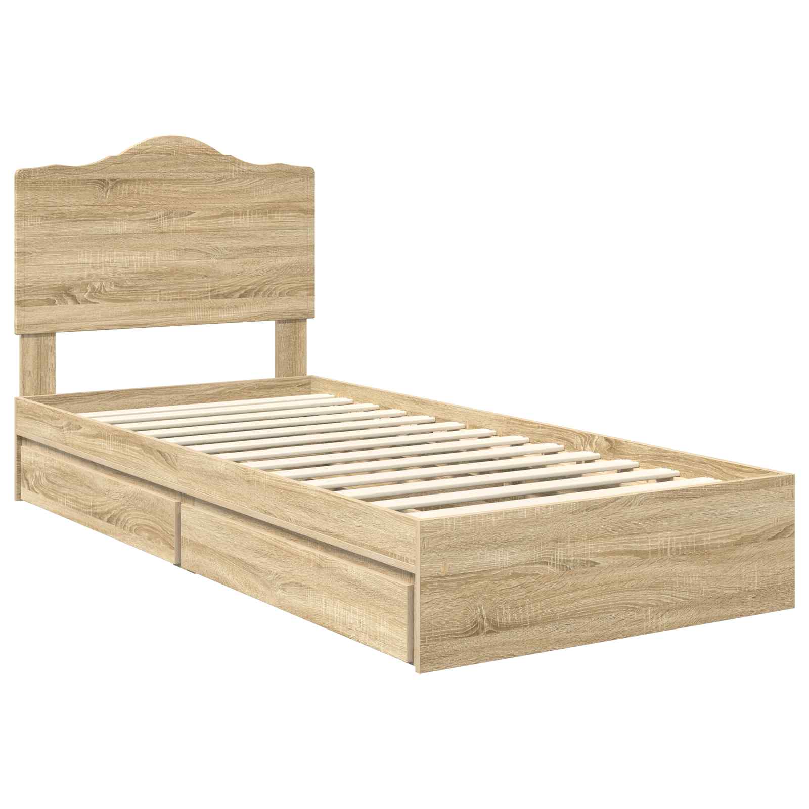 Letto con Contenitore con cassetto Rovere Sonoma 70 x 190 cm | homemem39