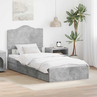 Letto con Contenitore con cassetto Grigio cemento 70 x 190 cm | homemem39