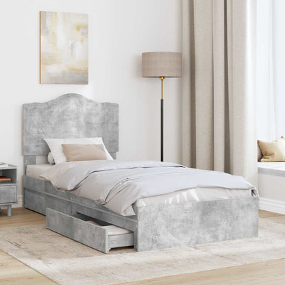 Letto con Contenitore con cassetto Grigio cemento 70 x 190 cm | homemem39