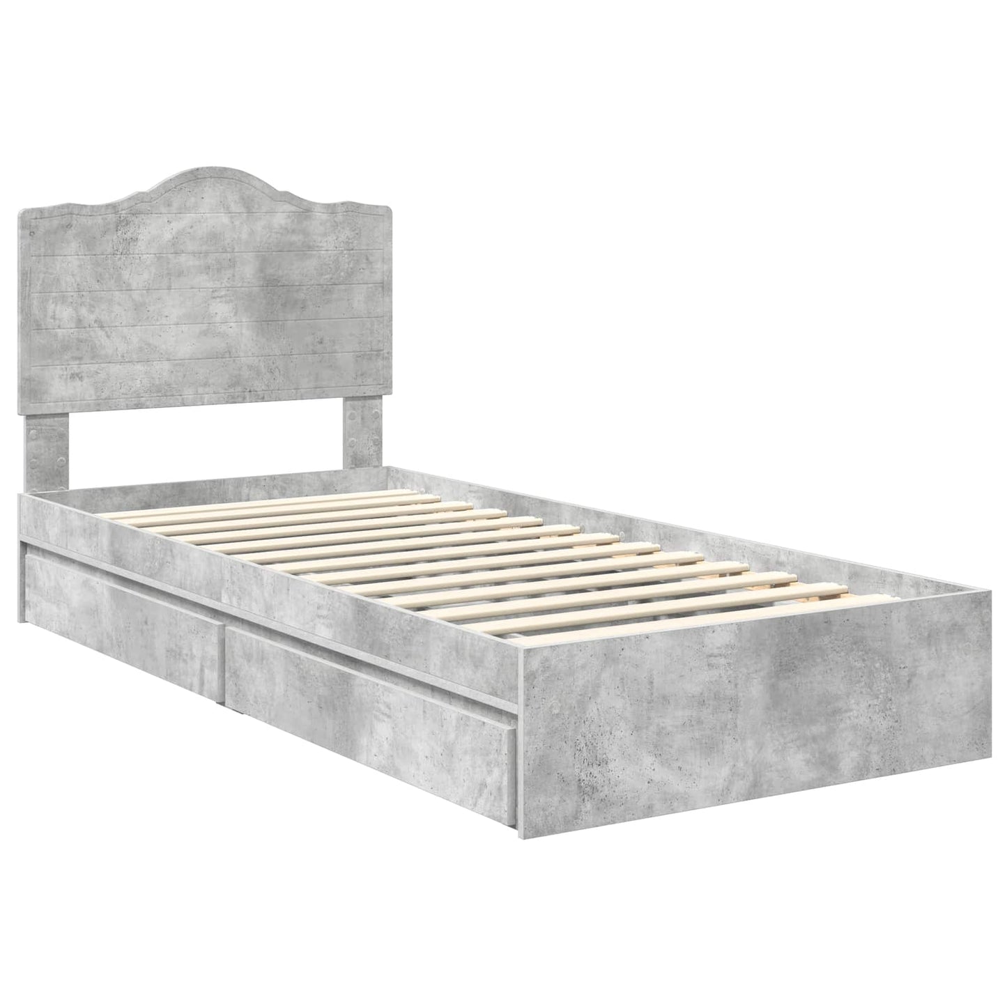 Letto con Contenitore con cassetto Grigio cemento 70 x 190 cm | homemem39