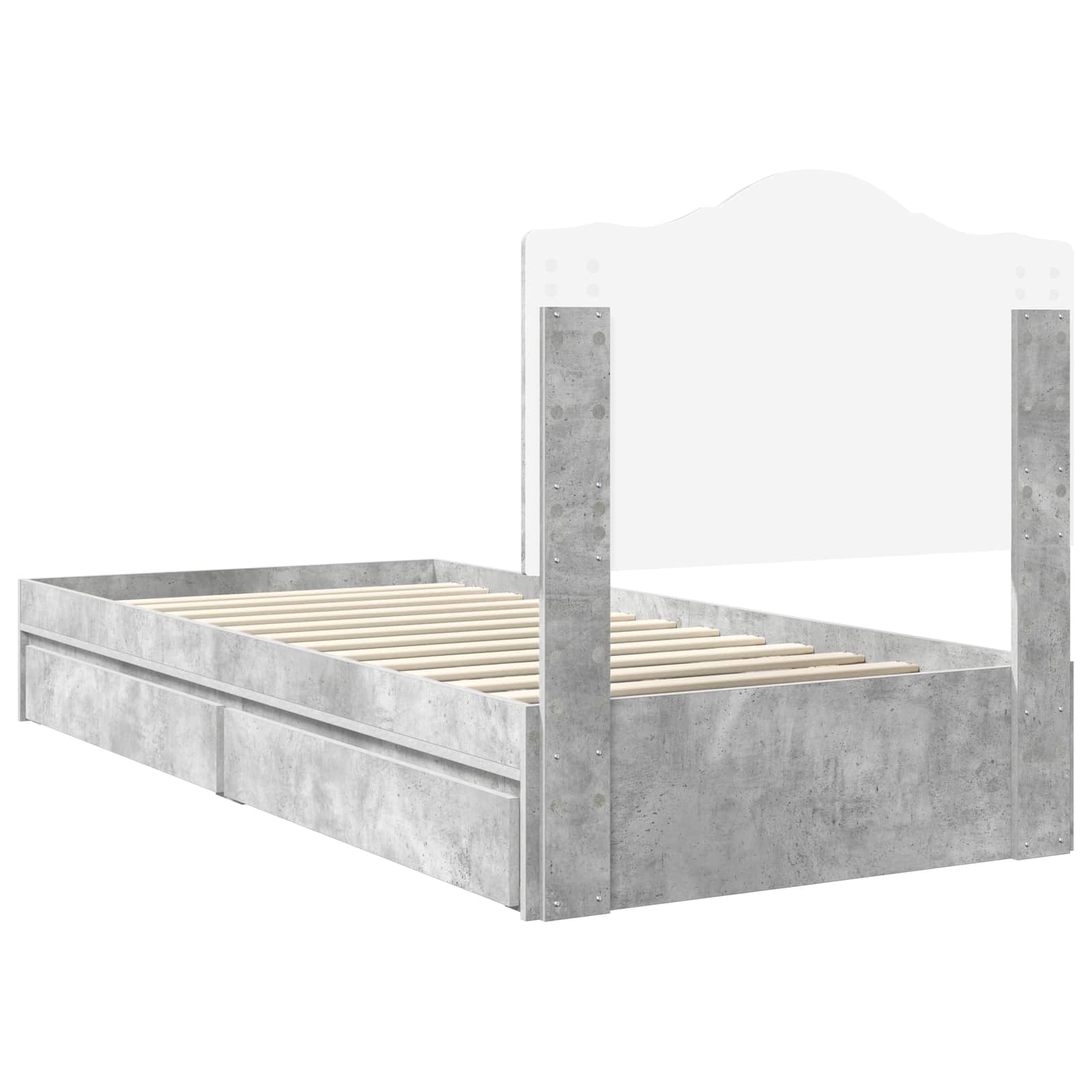 Letto con Contenitore con cassetto Grigio cemento 70 x 190 cm | homemem39