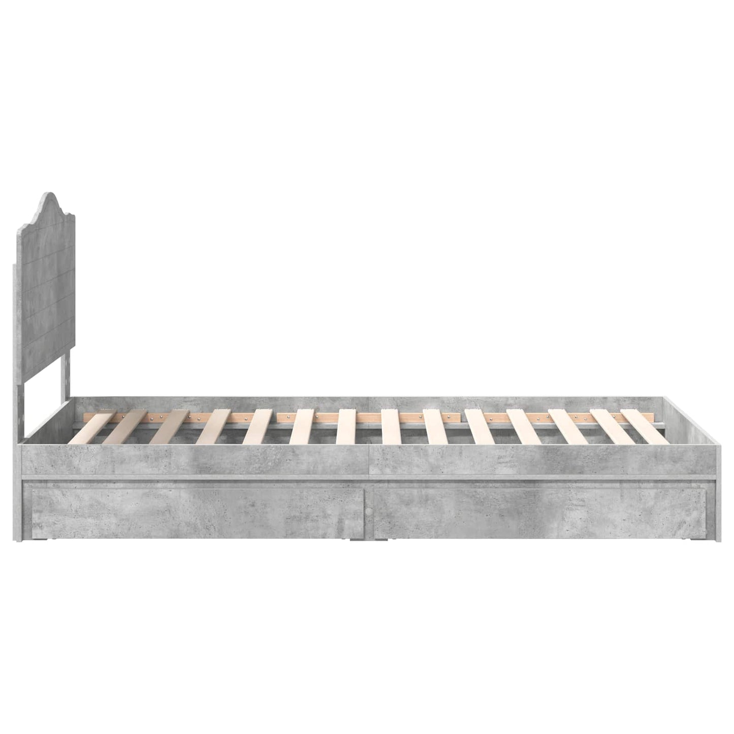 Letto con Contenitore con cassetto Grigio cemento 70 x 190 cm | homemem39