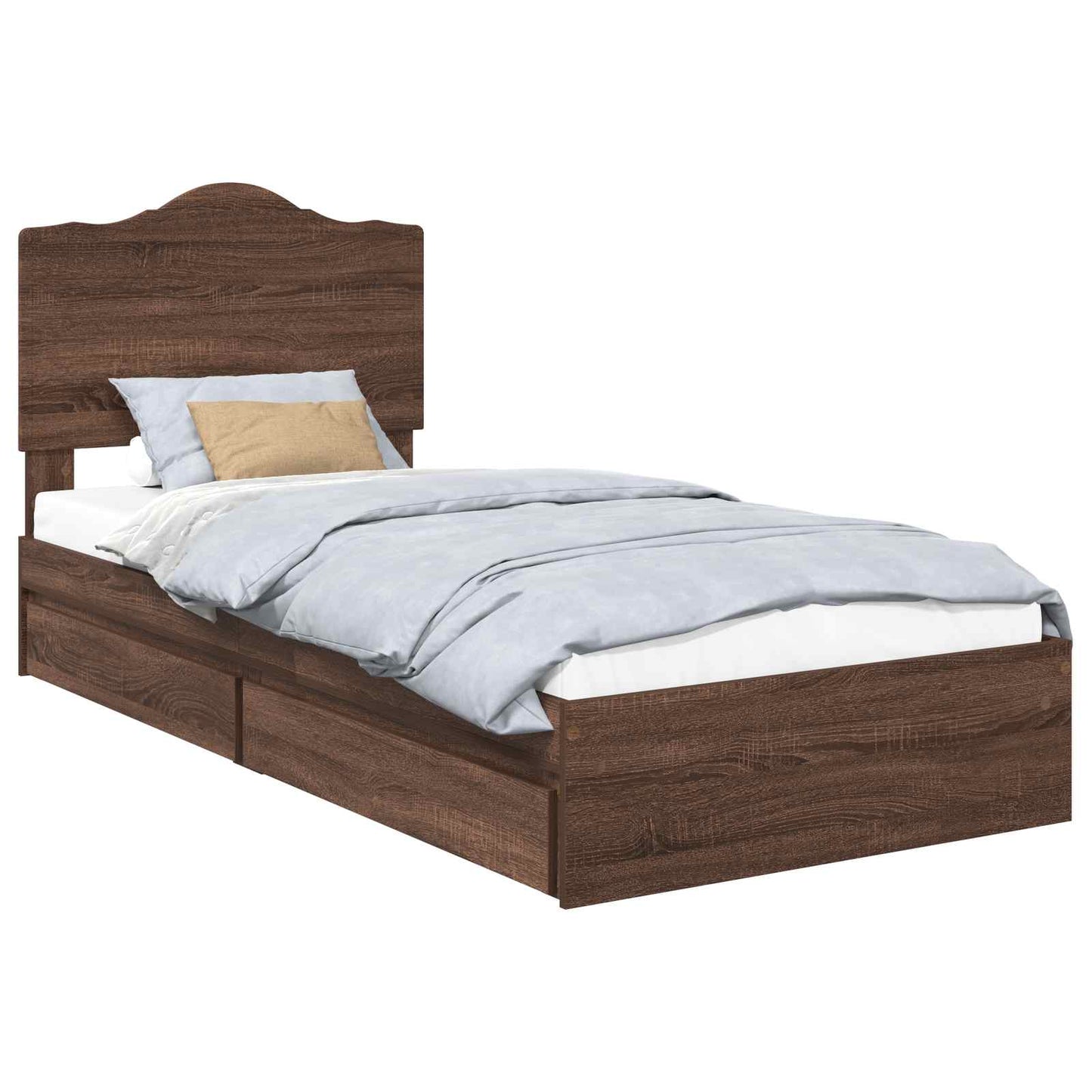 Letto con Contenitore con cassetto Rovere Marrone 70 x 190 cm | homemem39