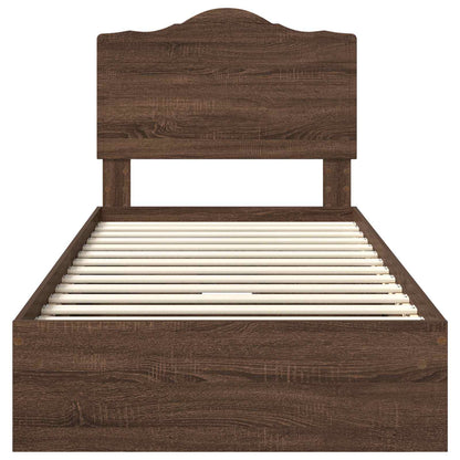 Letto con Contenitore con cassetto Rovere Marrone 70 x 190 cm | homemem39