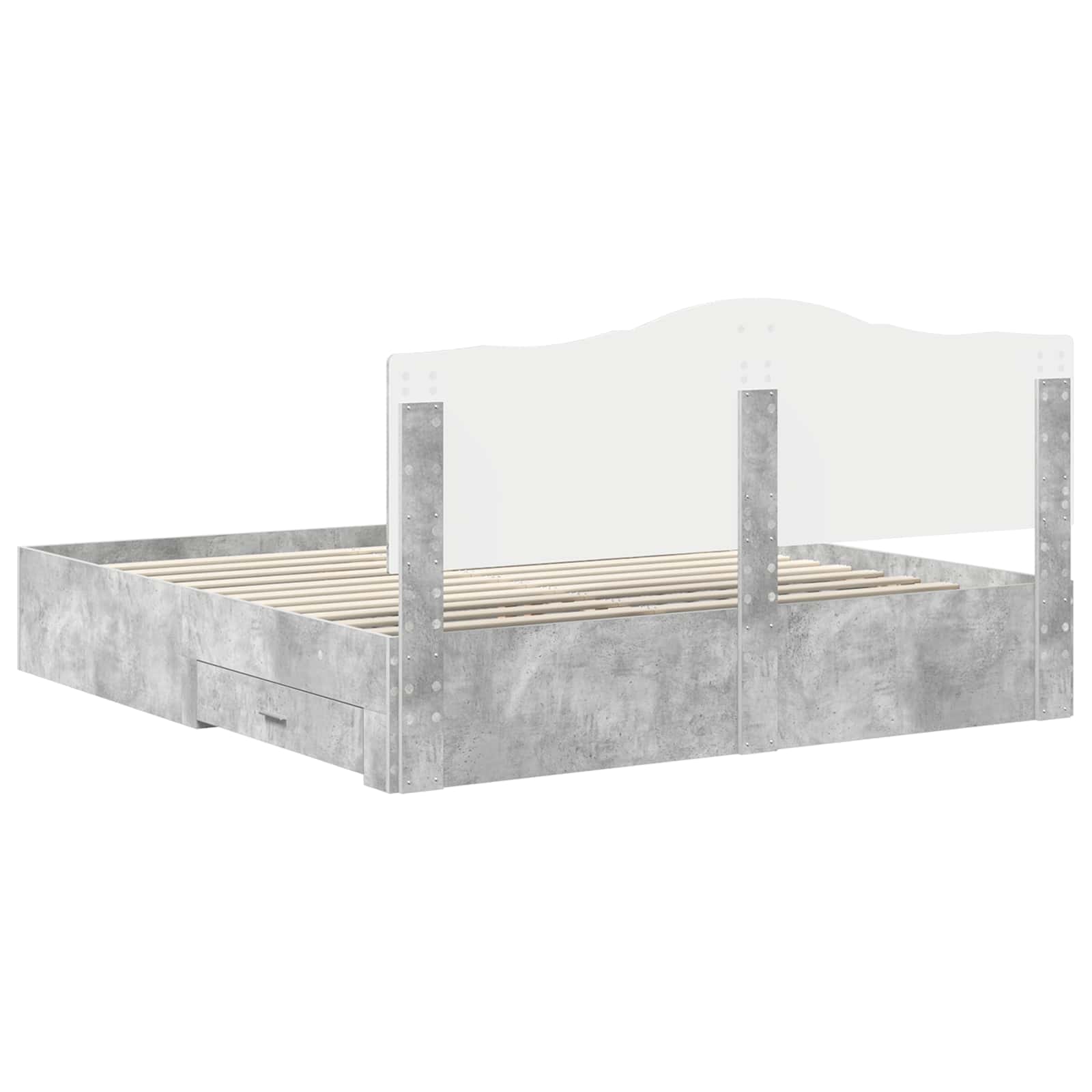 Struttura del letto con testiera Grigio cemento 200 x 200 cm | homemem39