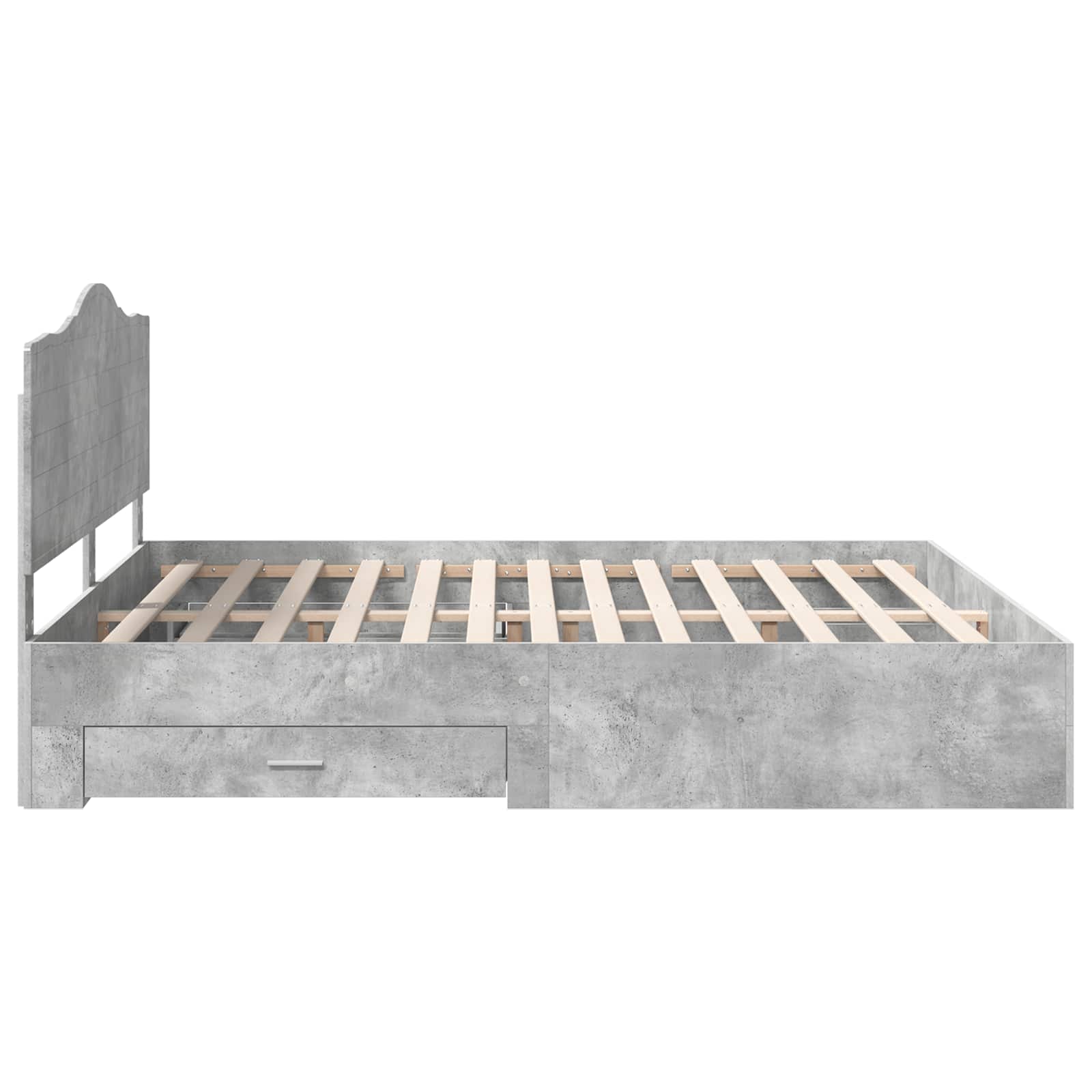 Struttura del letto con testiera Grigio cemento 200 x 200 cm | homemem39