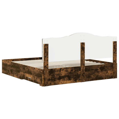 Struttura del letto Rovere fumé 200 x 200 cm Legno multistrato | homemem39