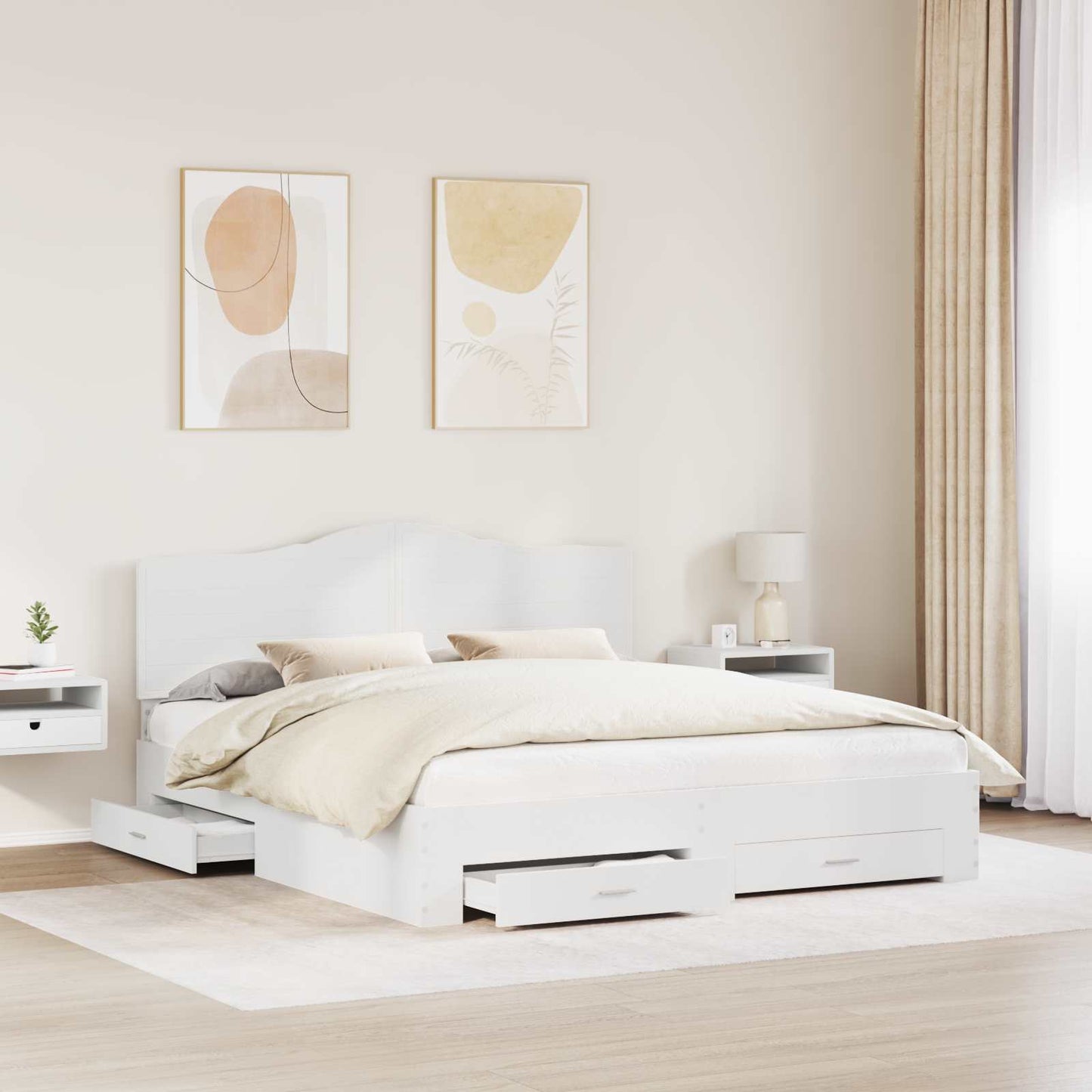 Struttura del letto Bianco 180 x 200 cm Legno multistrato | homemem39