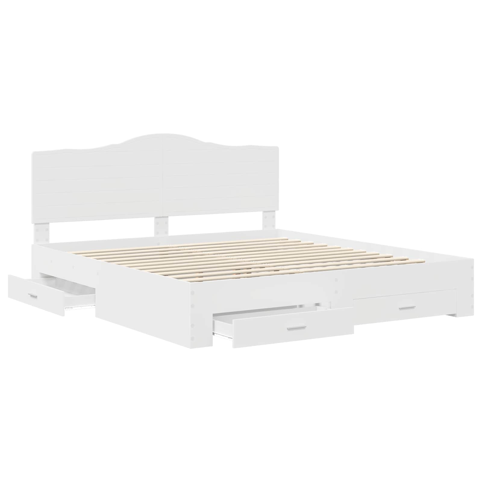Struttura del letto Bianco 180 x 200 cm Legno multistrato | homemem39