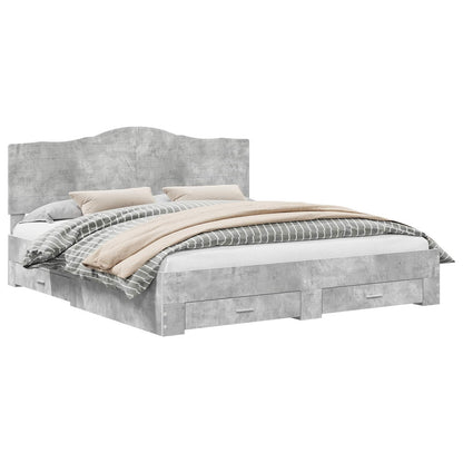 Struttura del letto con testiera Grigio cemento 180 x 200 cm | homemem39