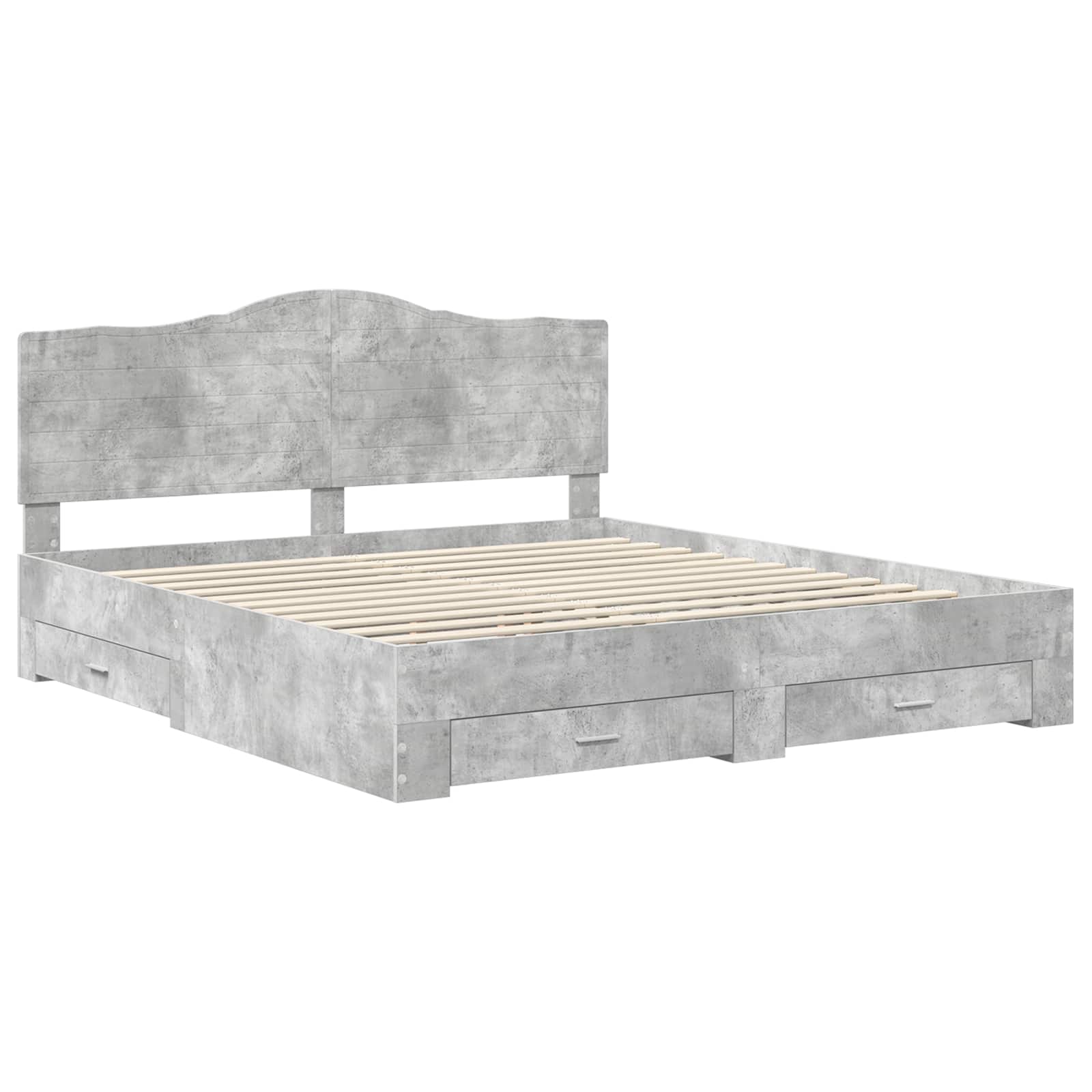 Struttura del letto con testiera Grigio cemento 180 x 200 cm | homemem39