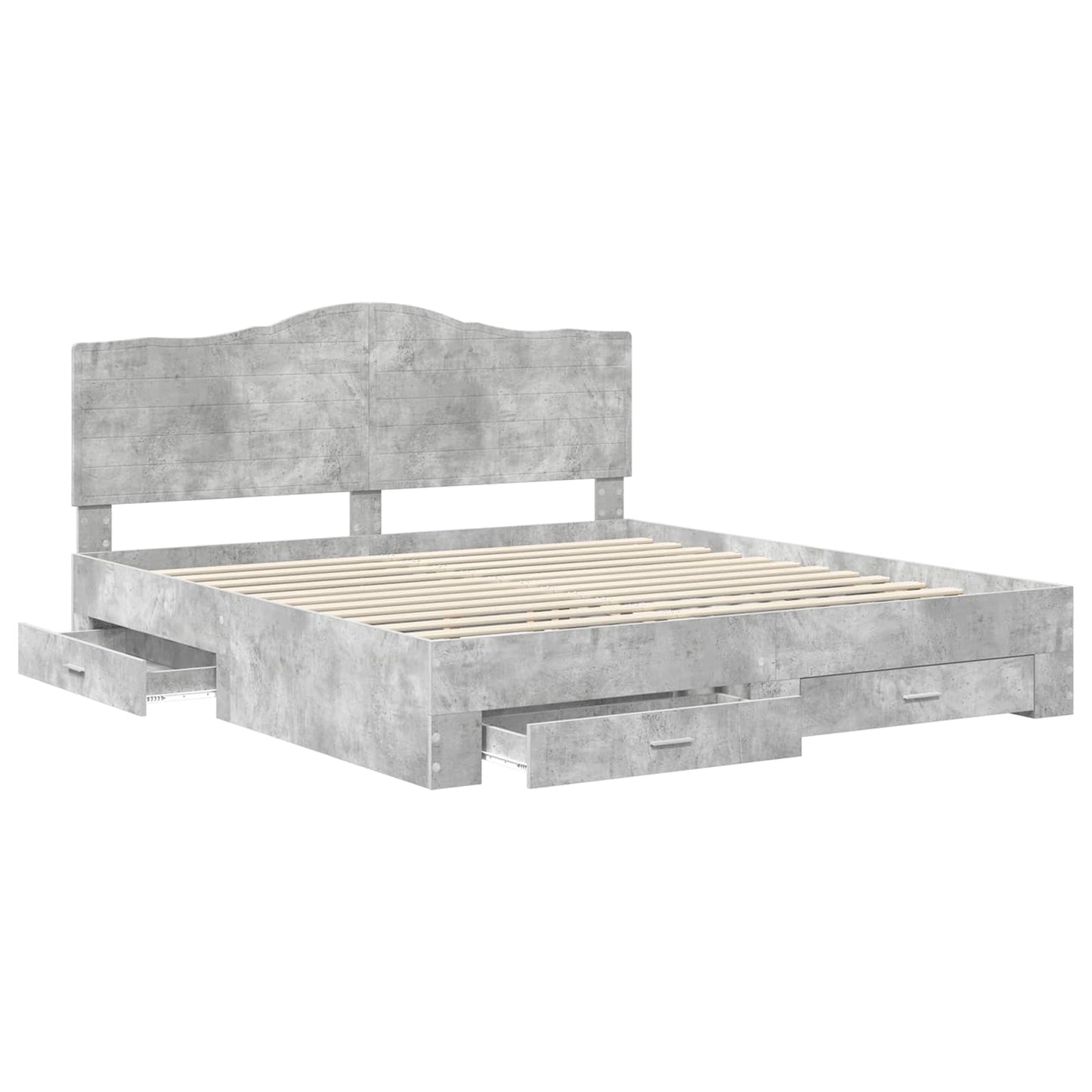 Struttura del letto con testiera Grigio cemento 180 x 200 cm | homemem39