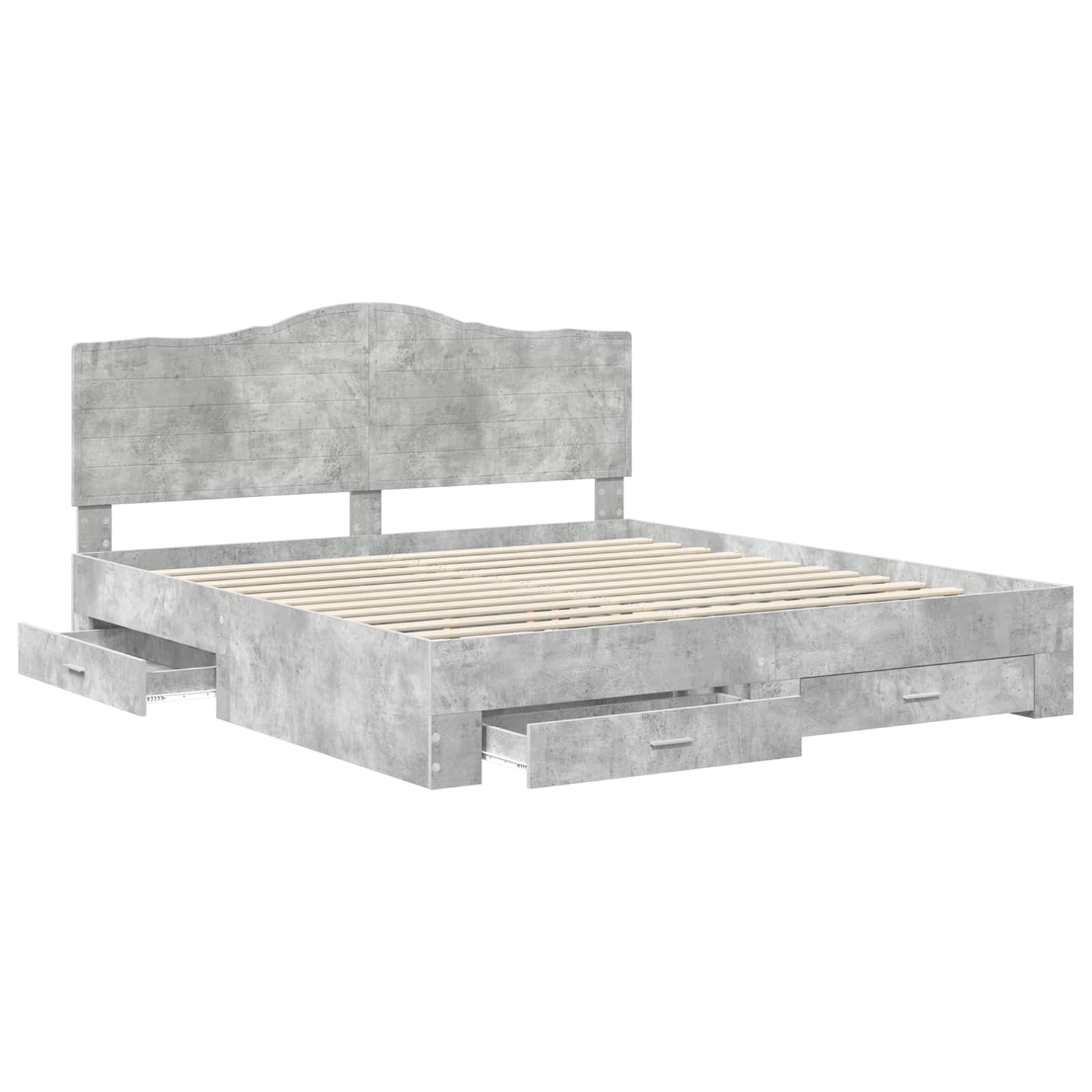 Struttura del letto con testiera Grigio cemento 180 x 200 cm | homemem39