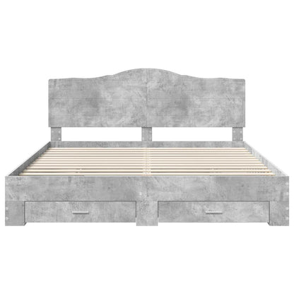 Struttura del letto con testiera Grigio cemento 180 x 200 cm | homemem39