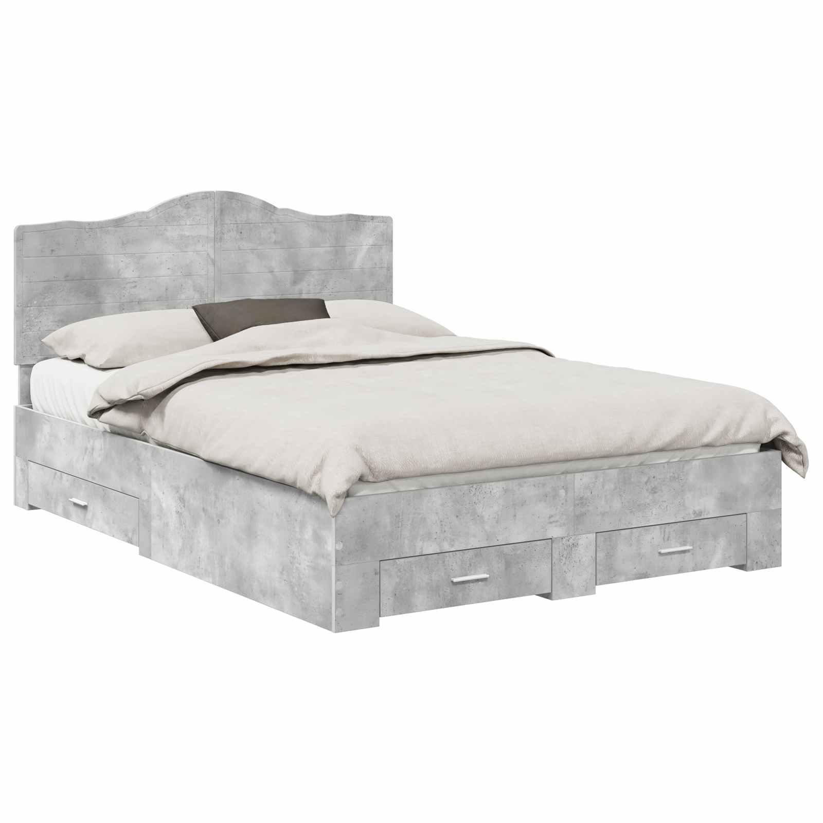 Struttura del letto con testiera Grigio cemento 160 x 200 cm | homemem39