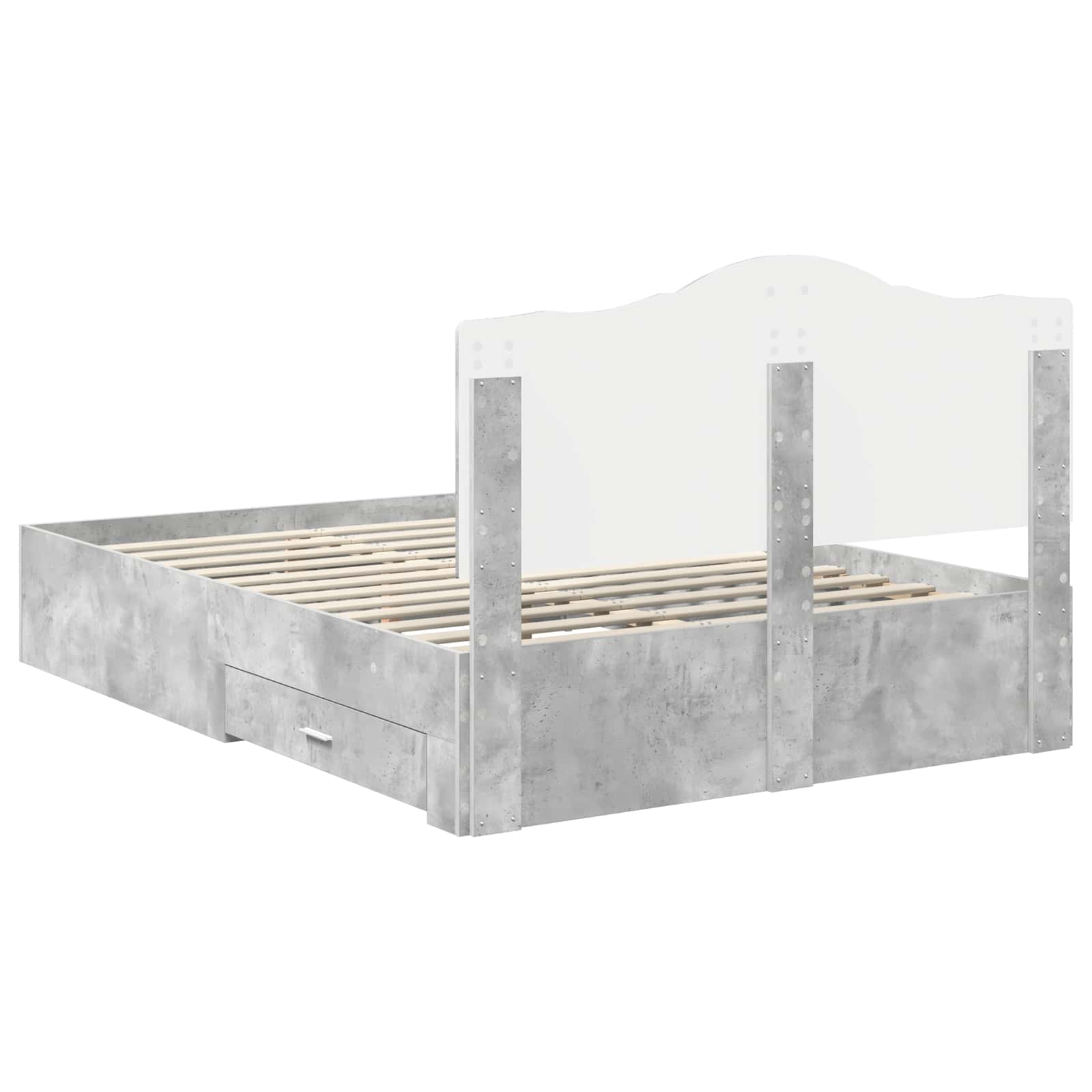 Struttura del letto con testiera Grigio cemento 160 x 200 cm | homemem39