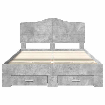 Struttura del letto con testiera Grigio cemento 160 x 200 cm | homemem39