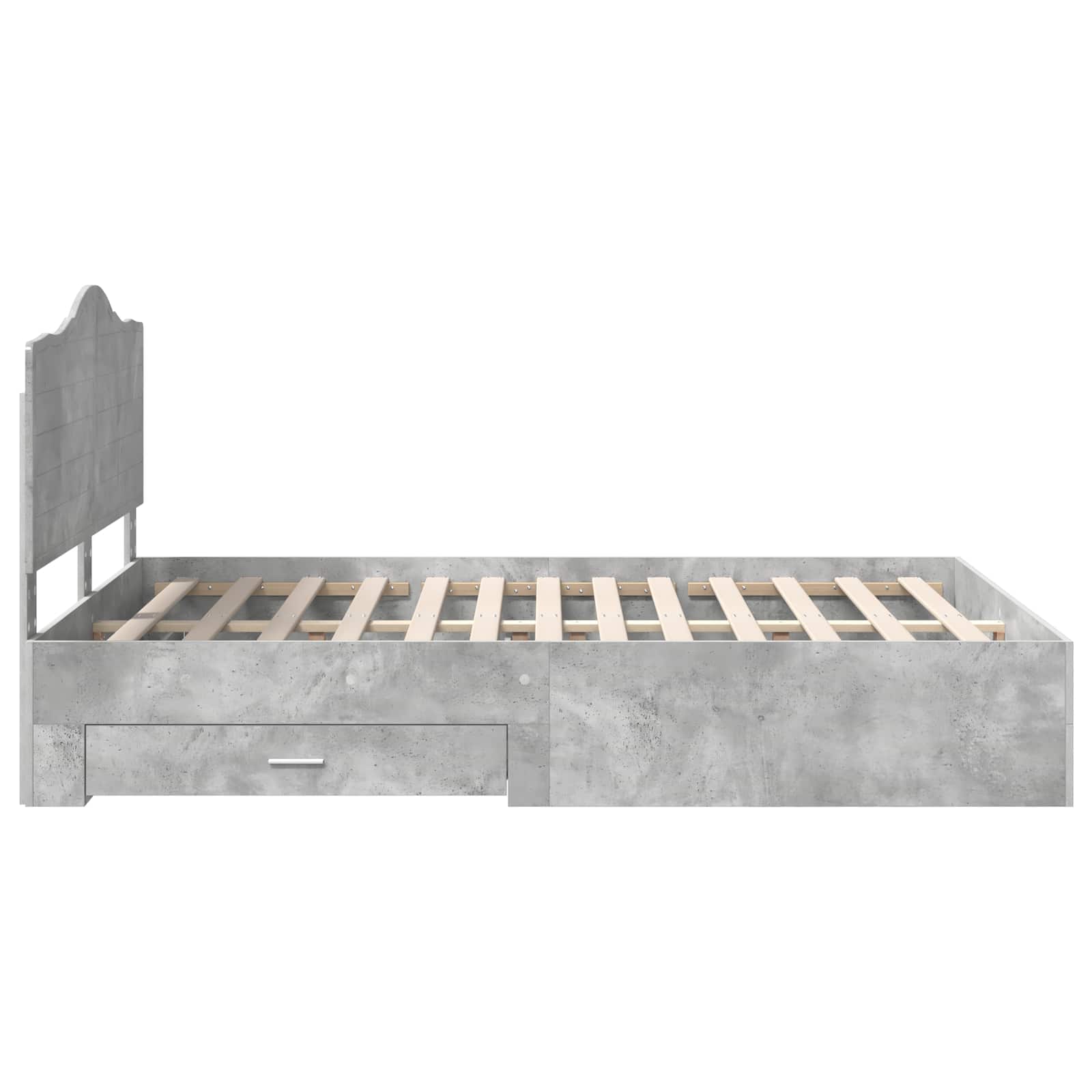Struttura del letto con testiera Grigio cemento 160 x 200 cm | homemem39