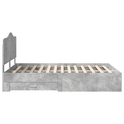 Struttura del letto con testiera Grigio cemento 160 x 200 cm | homemem39