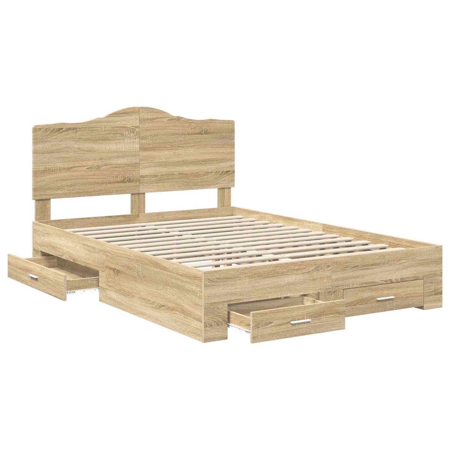 Struttura del letto con testiera Rovere Sonoma 150 x 200 cm | homemem39
