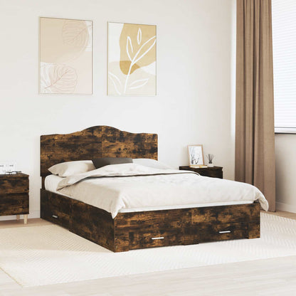 Struttura del letto Rovere fumé 150 x 200 cm Legno multistrato | homemem39