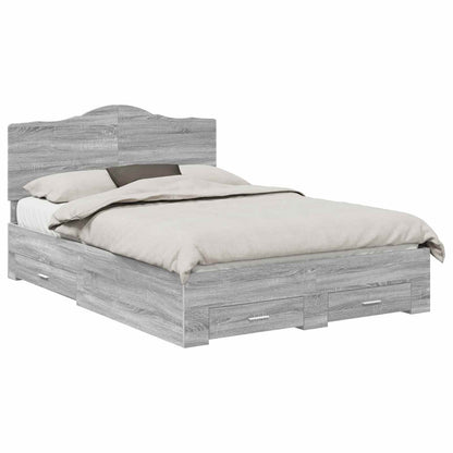 Struttura del letto con testiera Grigio Sonoma 150 x 200 cm | homemem39