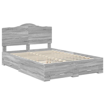 Struttura del letto con testiera Grigio Sonoma 150 x 200 cm | homemem39