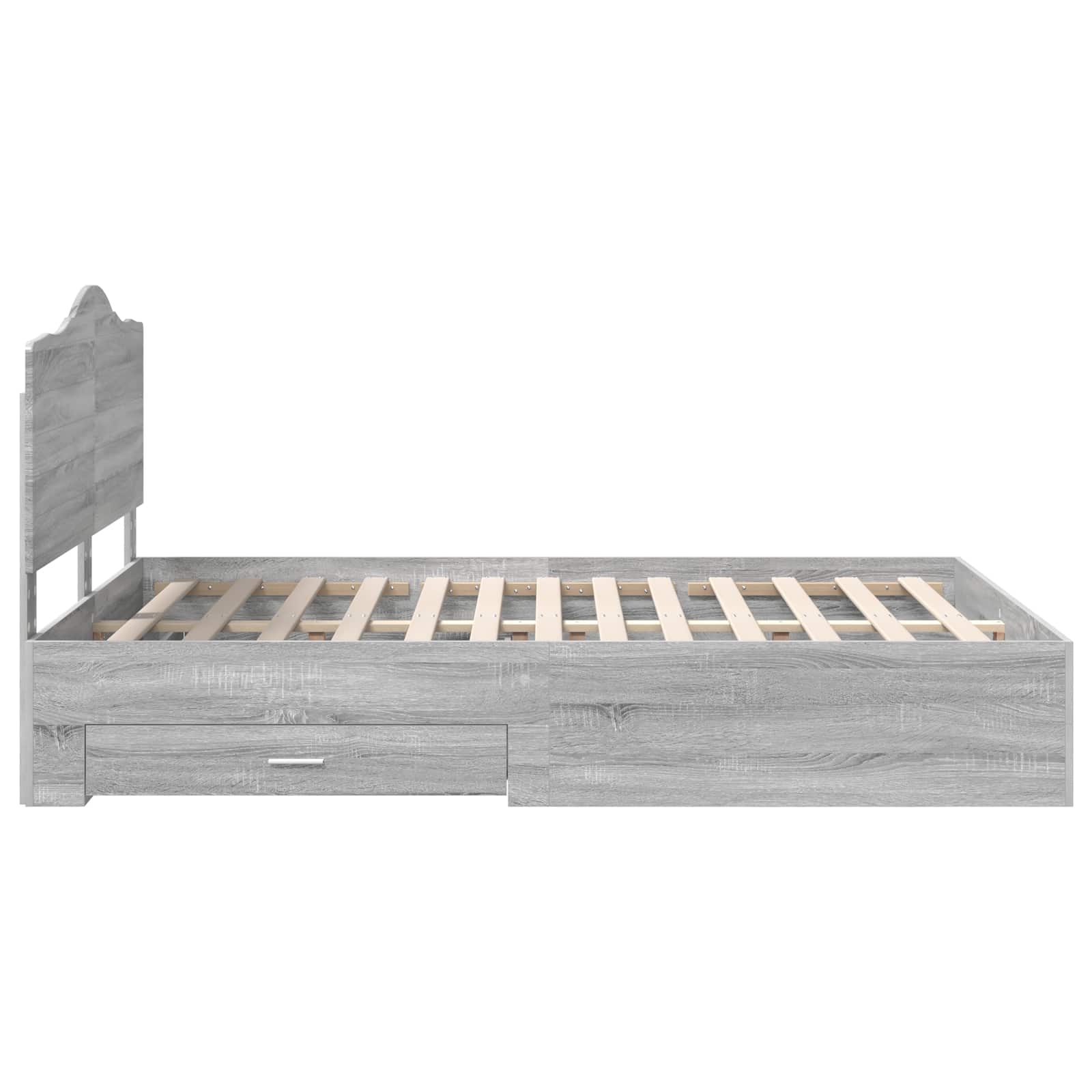 Struttura del letto con testiera Grigio Sonoma 150 x 200 cm | homemem39