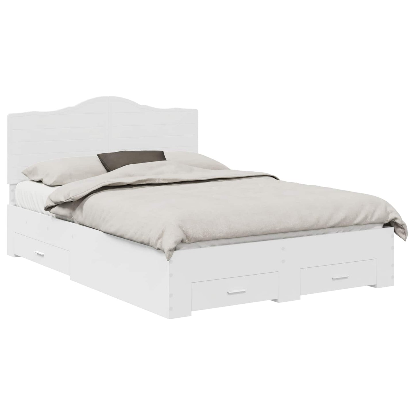 Struttura del letto Bianco 140 x 200 cm Legno multistrato | homemem39