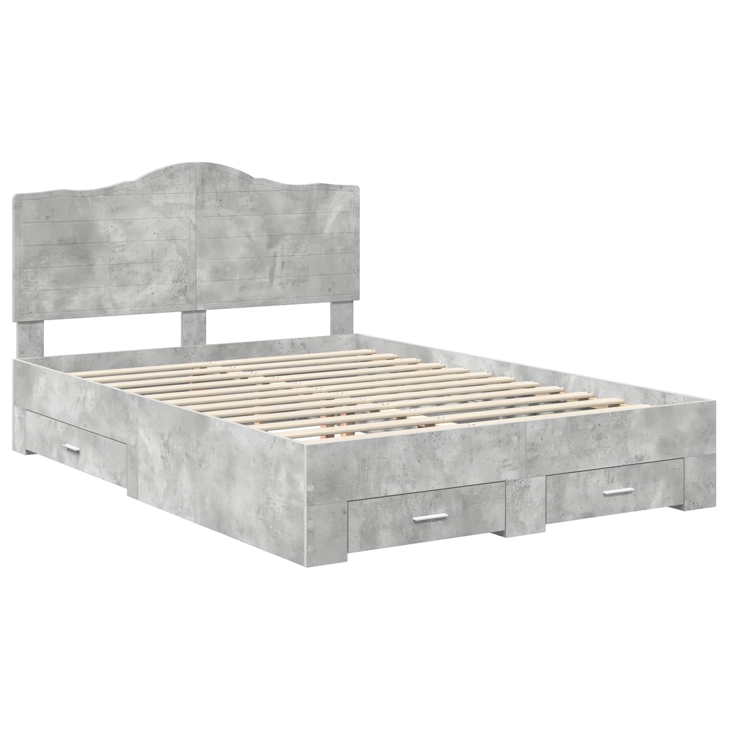 Struttura del letto con testiera Grigio cemento 140 x 200 cm | homemem39