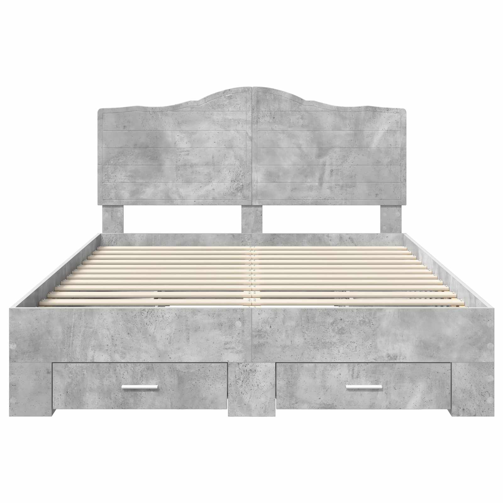 Struttura del letto con testiera Grigio cemento 140 x 200 cm | homemem39