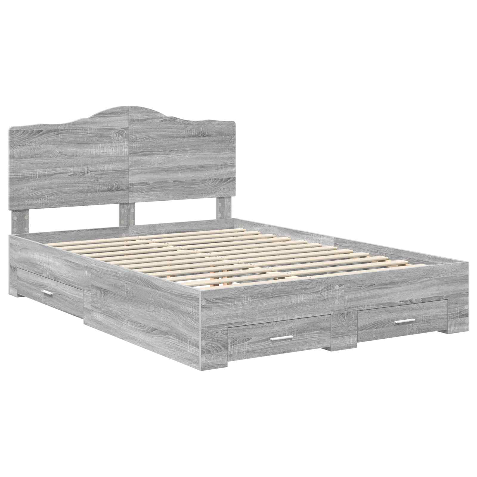Struttura del letto con testiera Grigio Sonoma 140 x 200 cm | homemem39