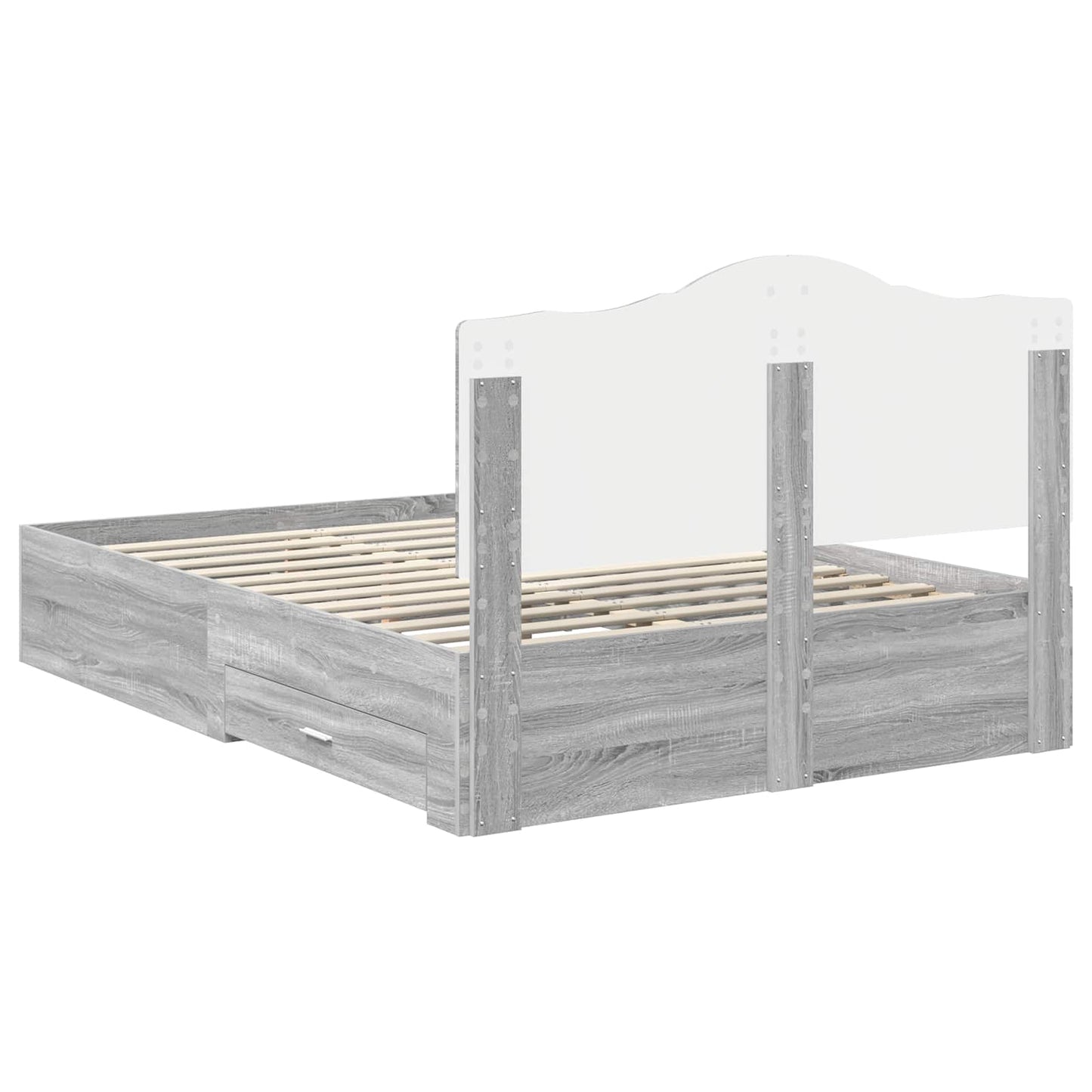 Struttura del letto con testiera Grigio Sonoma 140 x 200 cm | homemem39