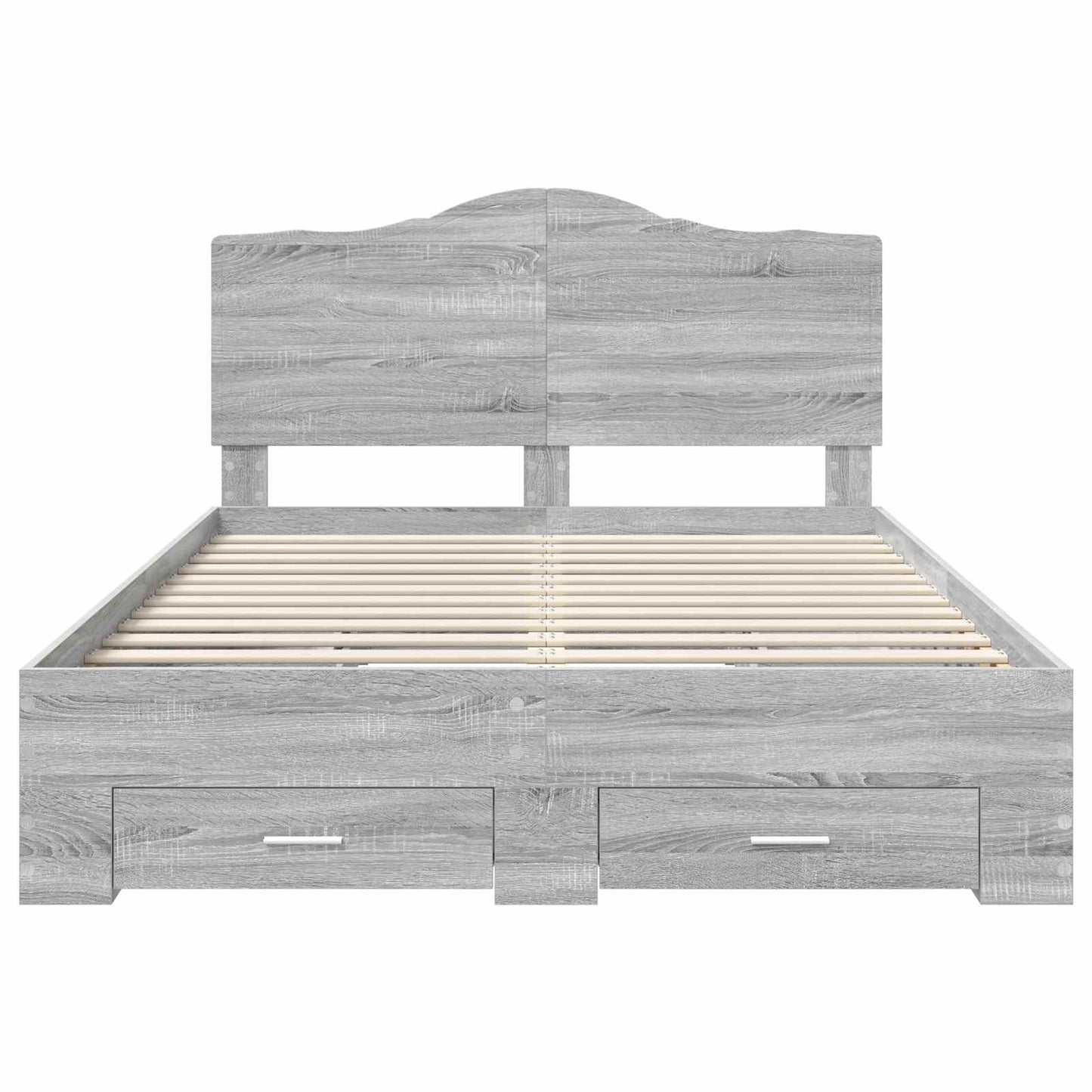 Struttura del letto con testiera Grigio Sonoma 140 x 200 cm | homemem39