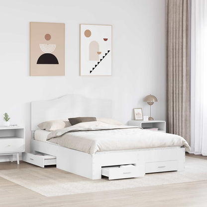 Struttura del letto Bianco 140 x 190 cm Legno multistrato | homemem39