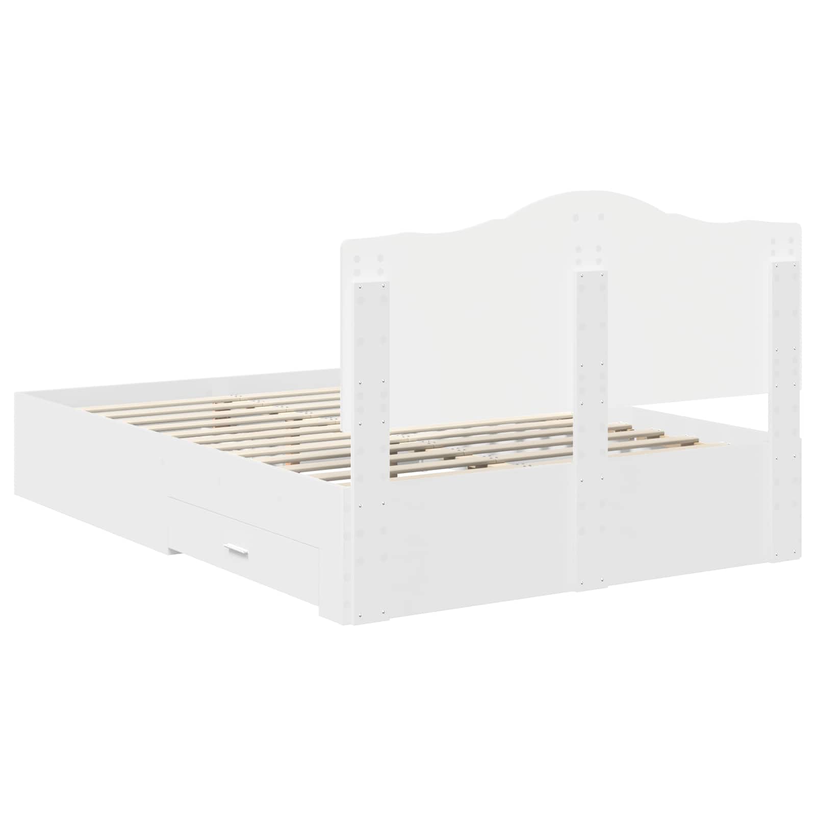 Struttura del letto Bianco 140 x 190 cm Legno multistrato | homemem39