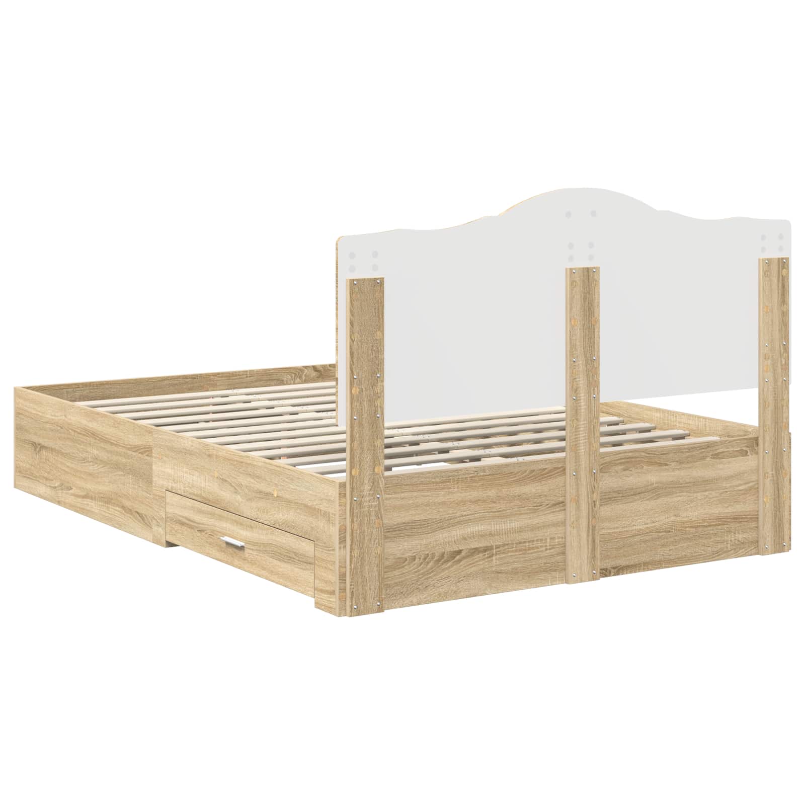 Struttura del letto con testiera Rovere Sonoma 140 x 190 cm | homemem39