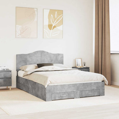 Struttura del letto con testiera Grigio cemento 140 x 190 cm | homemem39