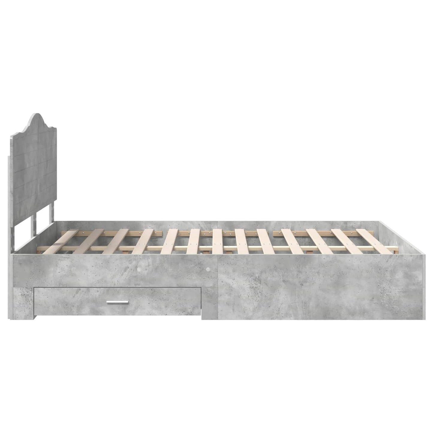 Struttura del letto con testiera Grigio cemento 140 x 190 cm | homemem39