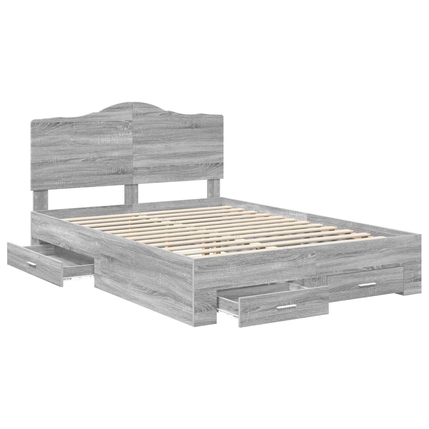 Struttura del letto con testiera Grigio Sonoma 140 x 190 cm | homemem39