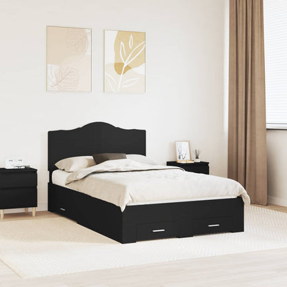 Struttura del letto Nero 135 x 190 cm Legno multistrato | homemem39
