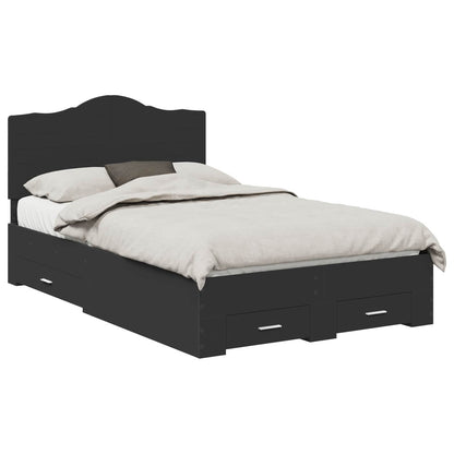 Struttura del letto Nero 135 x 190 cm Legno multistrato | homemem39