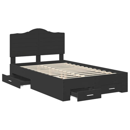 Struttura del letto Nero 135 x 190 cm Legno multistrato | homemem39